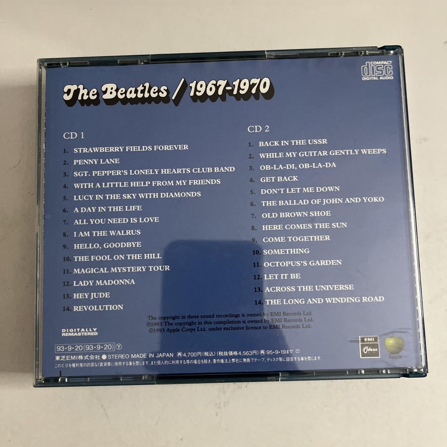 The Beatles – 1967-1970 (CD, 1993, 2-Disc) Japan TOCP-8012-13