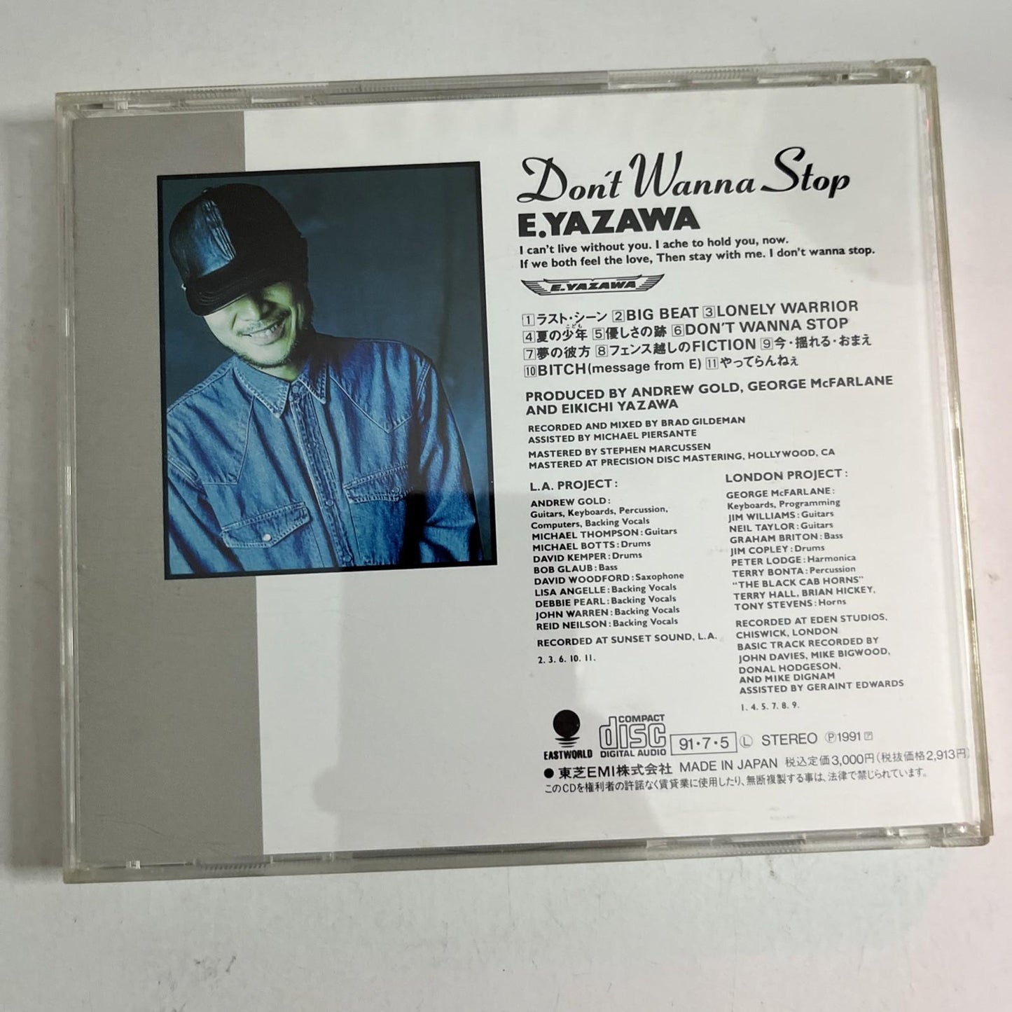 Eikichi Yazawa – Don't Wanna Stop (CD, 1991) Japan Obi TOCT-6200