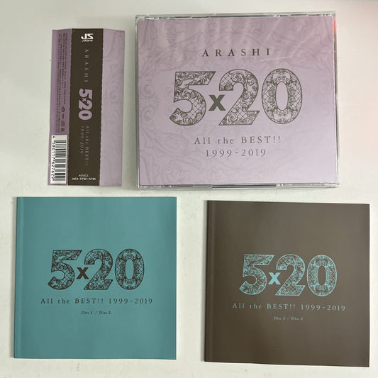 Arashi – 5x20 All The Best!! 1999-2019 (CD, 2019, 4-Disc) Japan Obi