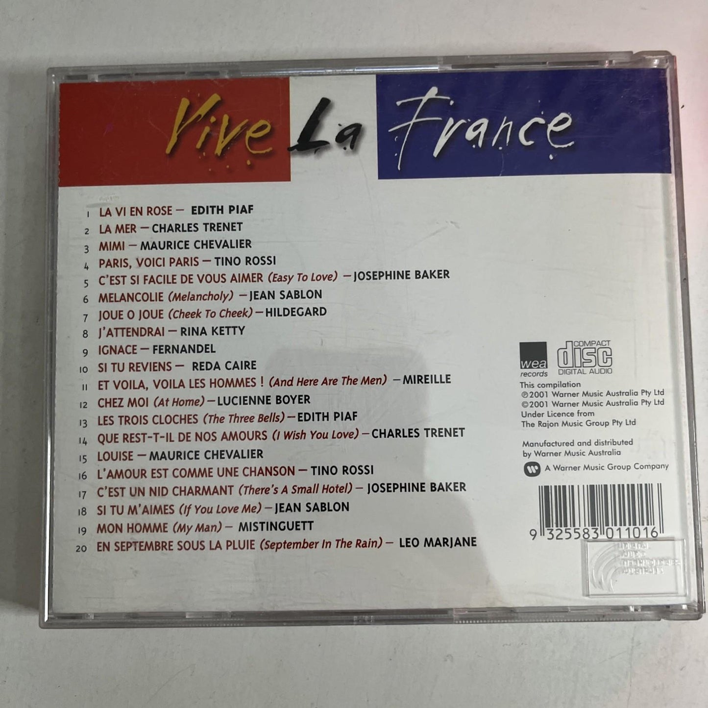 Various - Vive La France (CD, 2001) Edith Piaf, Charles Trenet, Chivalier etc