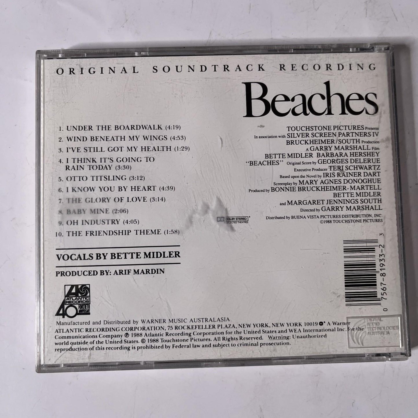 Bette Midler – Beaches (Original Soundtrack Recording) (CD, 1988)