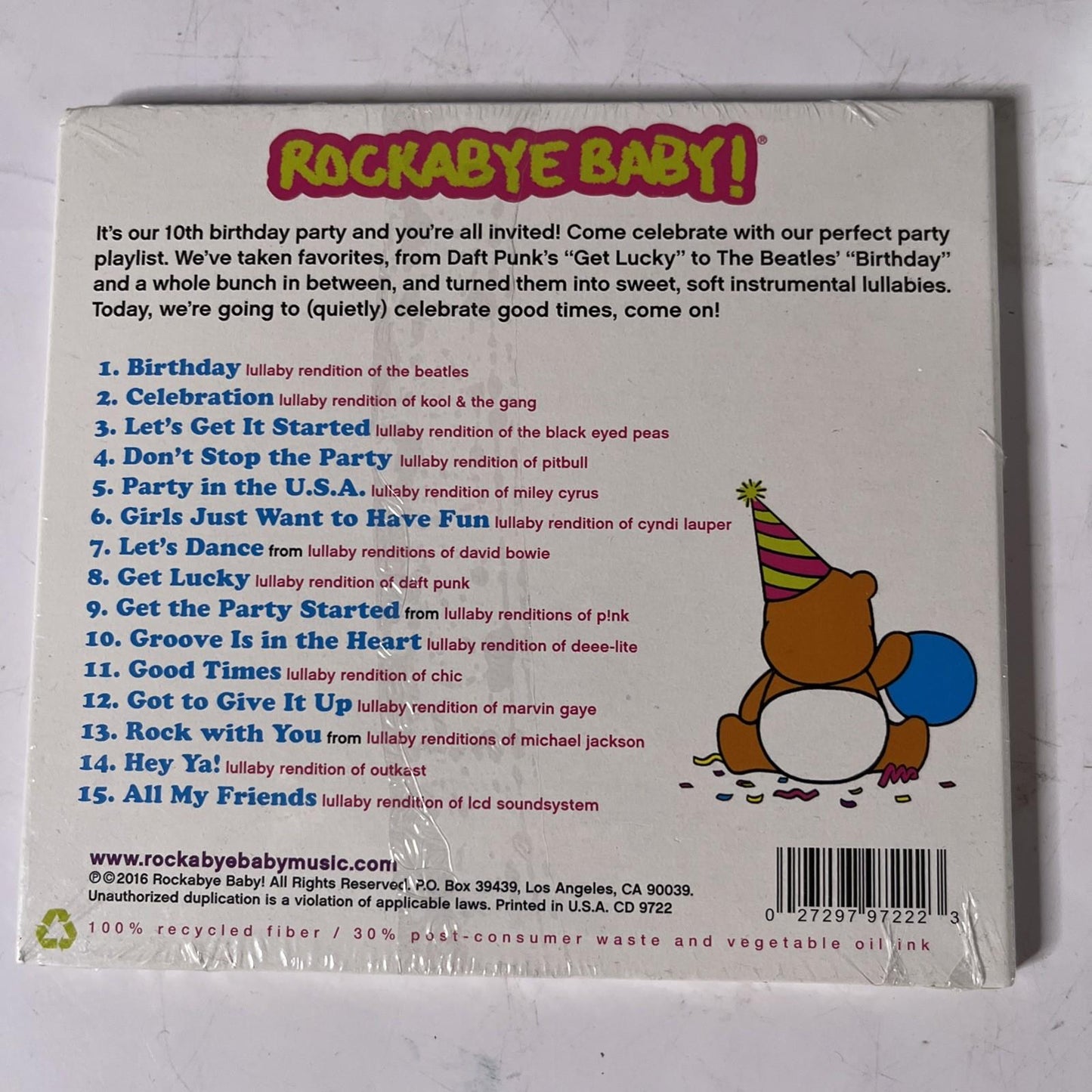 Various – Rockabye Baby! Birthday Party (CD, 2016) US NEW SEALED CD 9722
