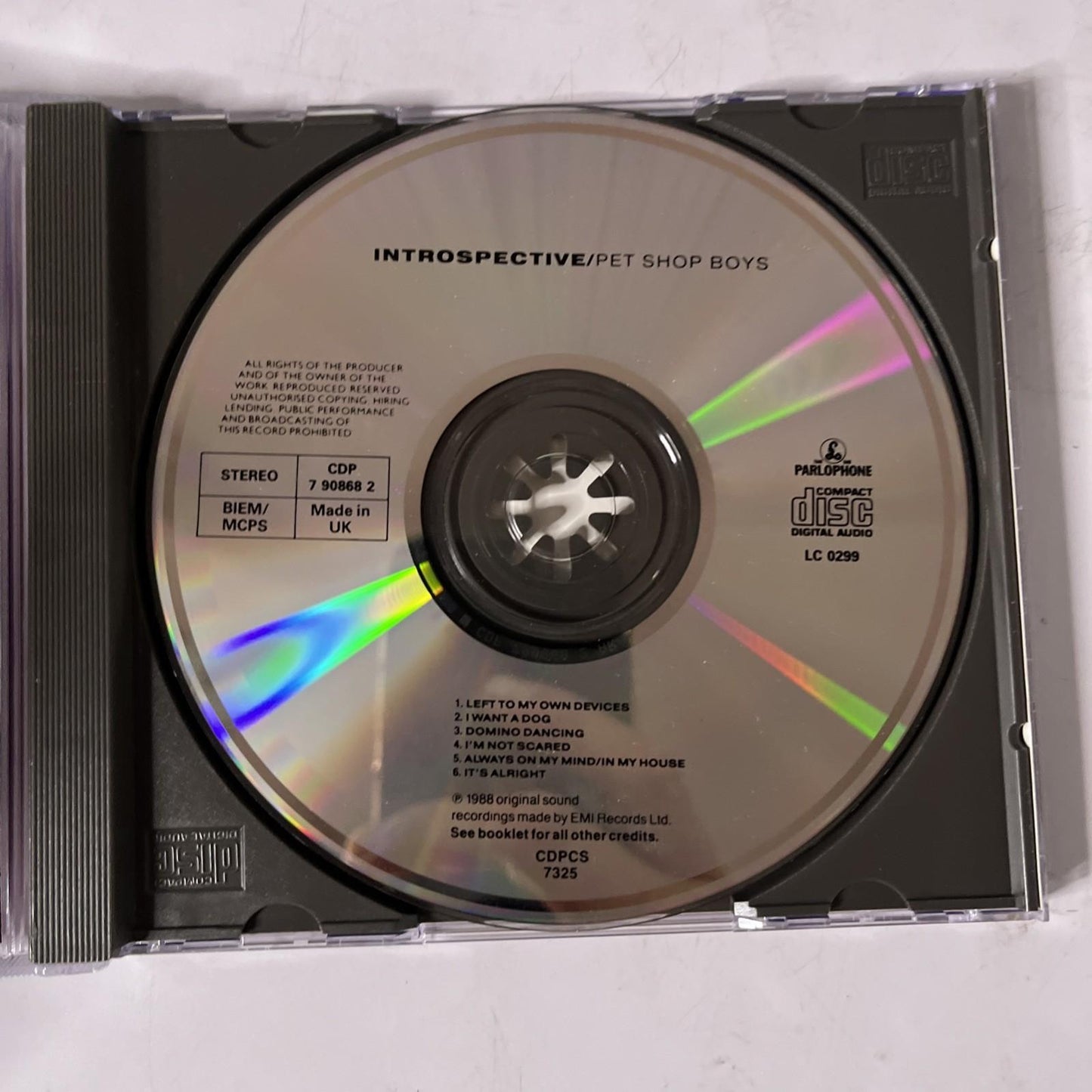 Pet Shop Boys – Introspective (CD, 1988) UK CDPCS 7325