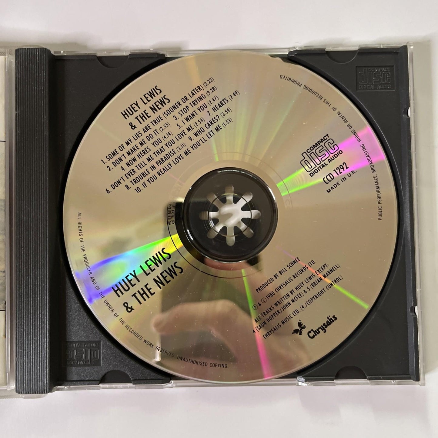 Huey Lewis & The News – Huey Lewis And The News (CD, 1980) UK CCD 1292
