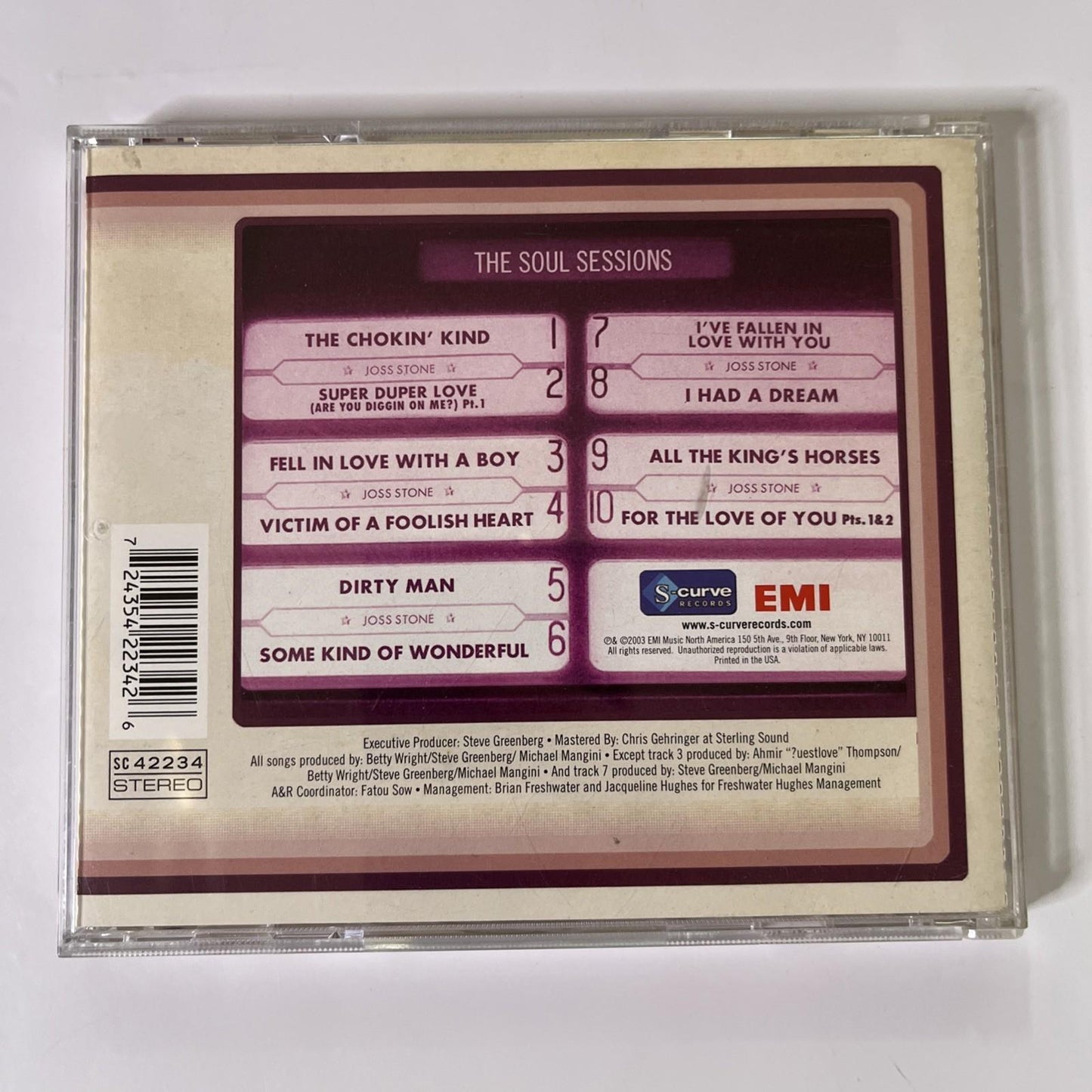 Joss Stone – The Soul Sessions (CD, 2003) US SC 7243 5 42234 2 6