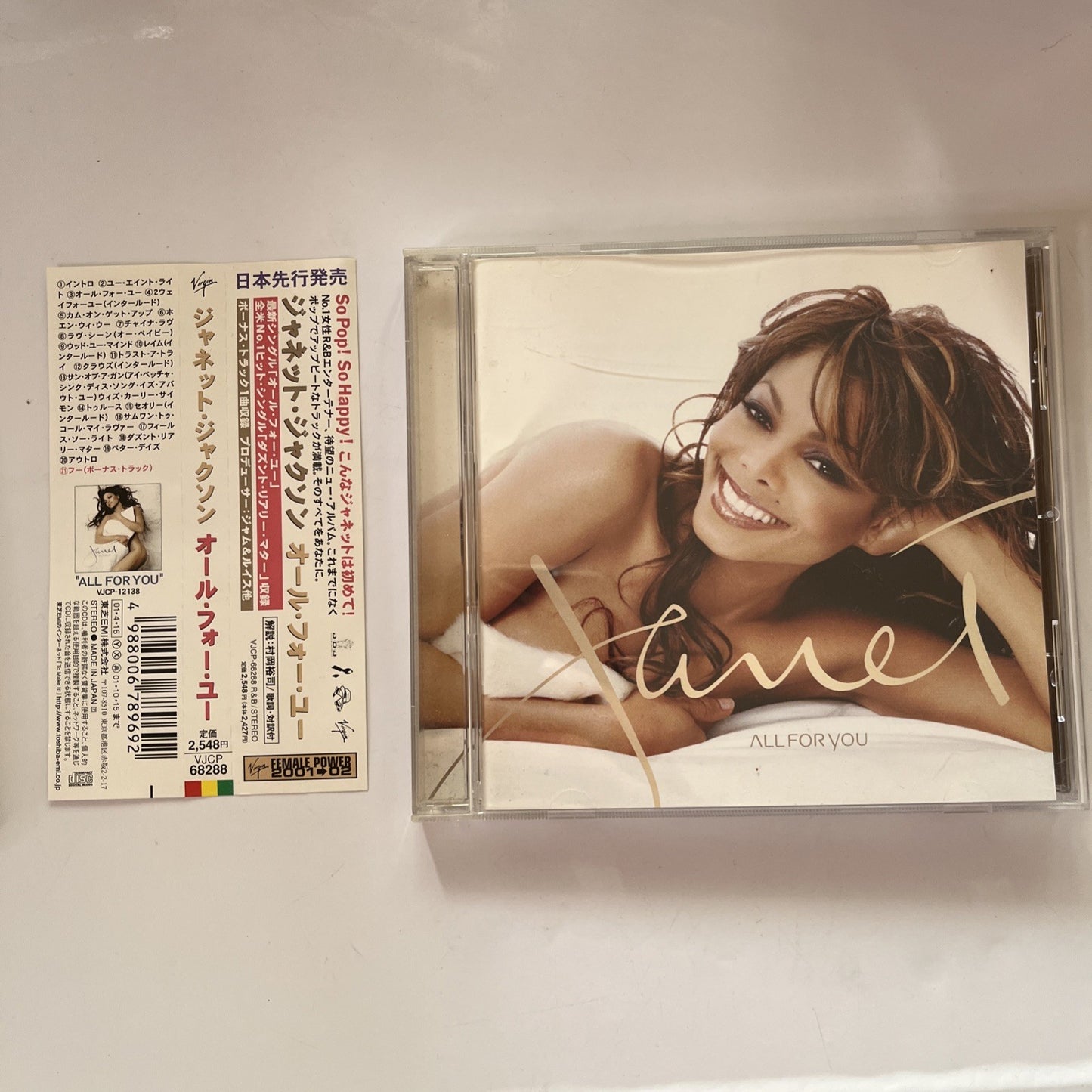 Janet Jackson – All For You (CD, 2001) Japan Obi, Bonus Track VJCP-68288