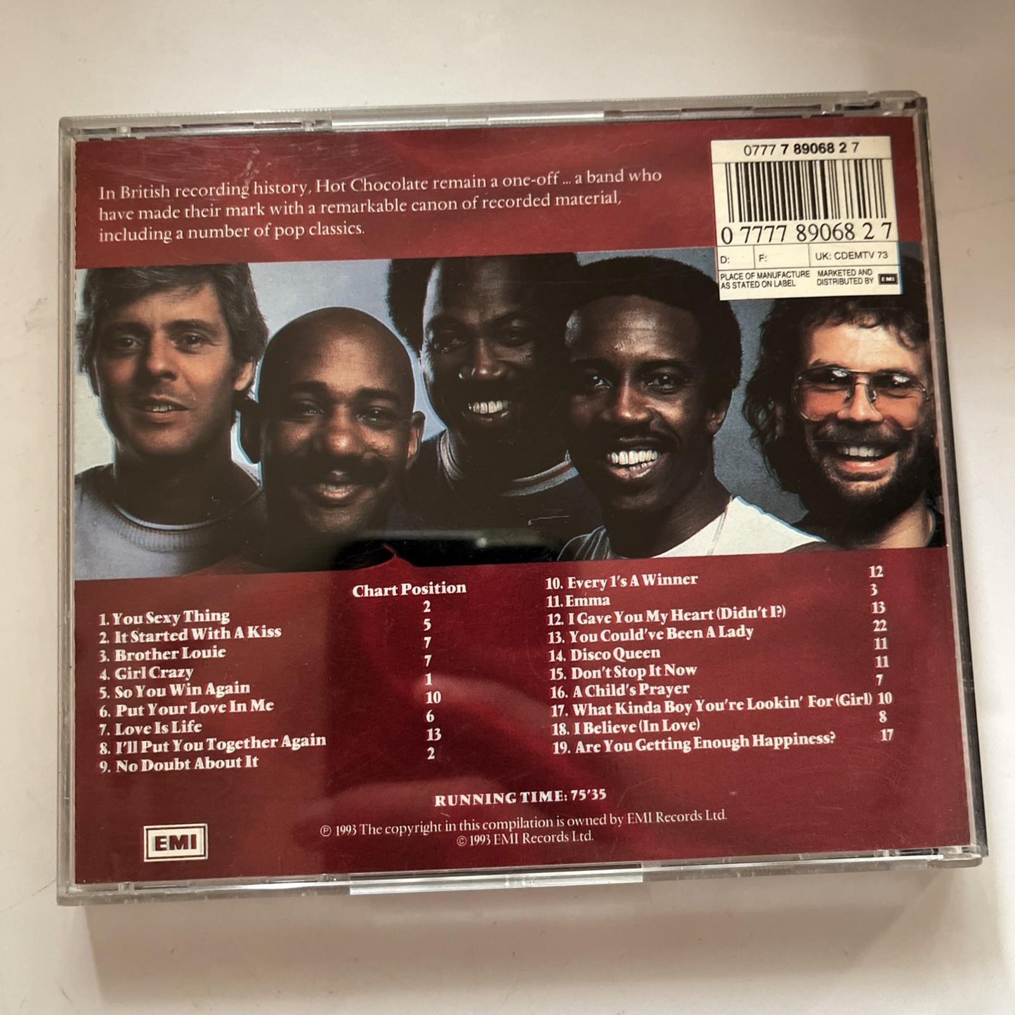 Hot Chocolate – Their Greatest Hits (CD, 1993) Europe 0777 7 89068 2 7