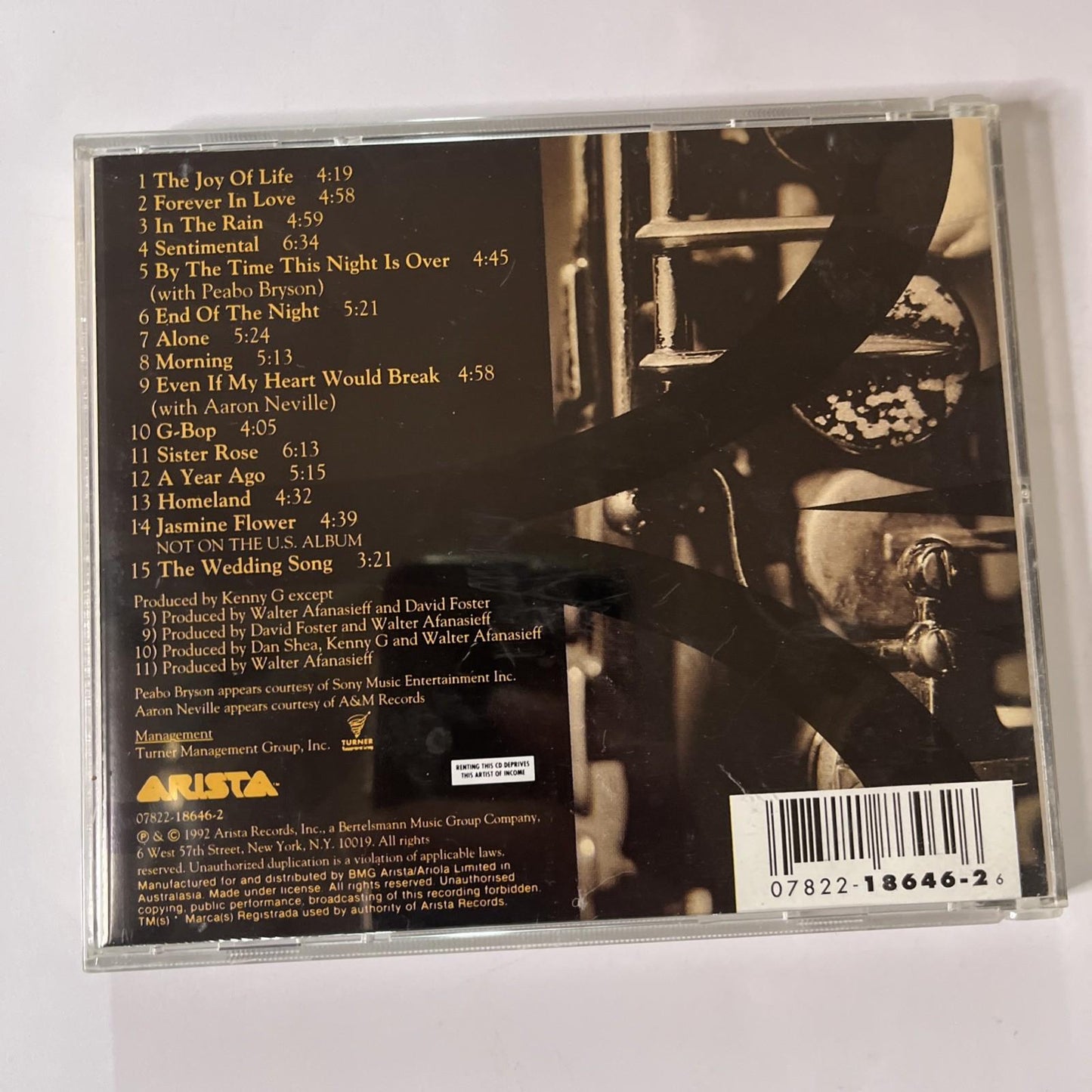Kenny G – Breathless (CD, 1992) Australasia 07822-18646-2