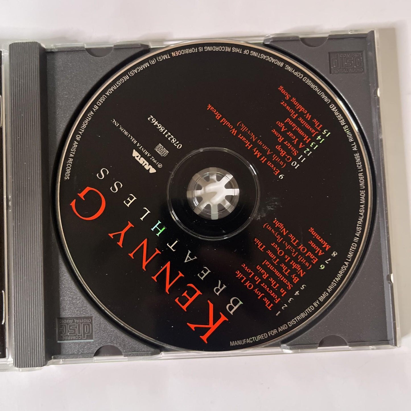 Kenny G – Breathless (CD, 1992) Australasia 07822-18646-2