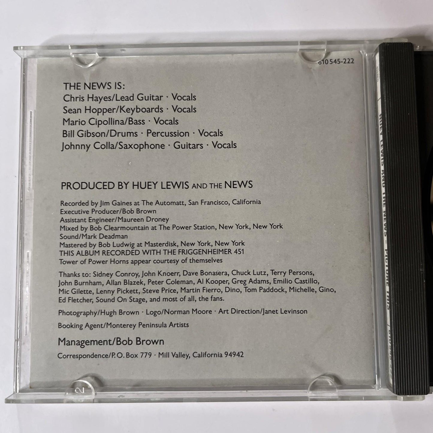 Huey Lewis & The News – Picture This (CD, 1986) Europe 610 545-222