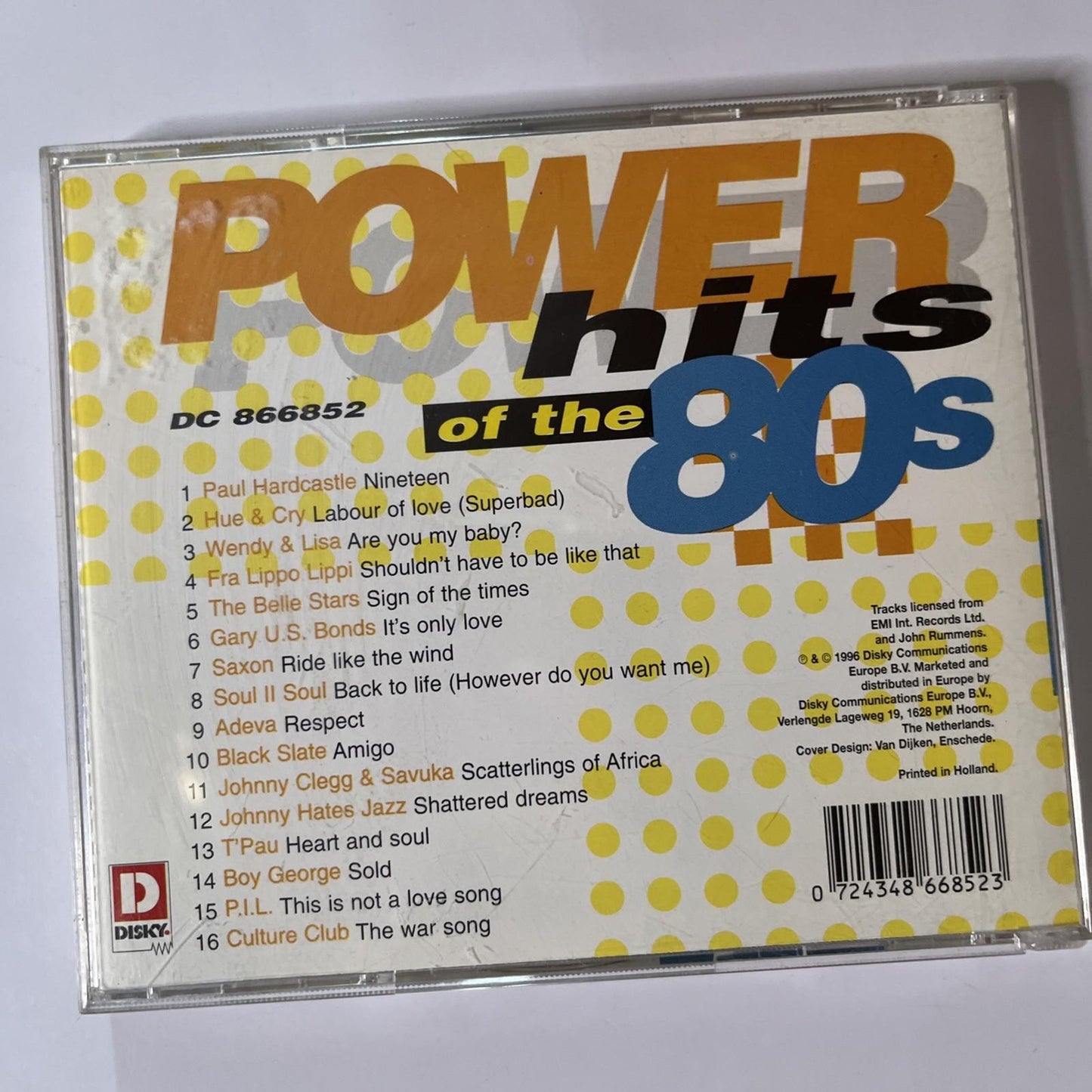 Various – Power Hits Of The 80's, Vol. 1 (CD, 1996) Netherlands DC 866852