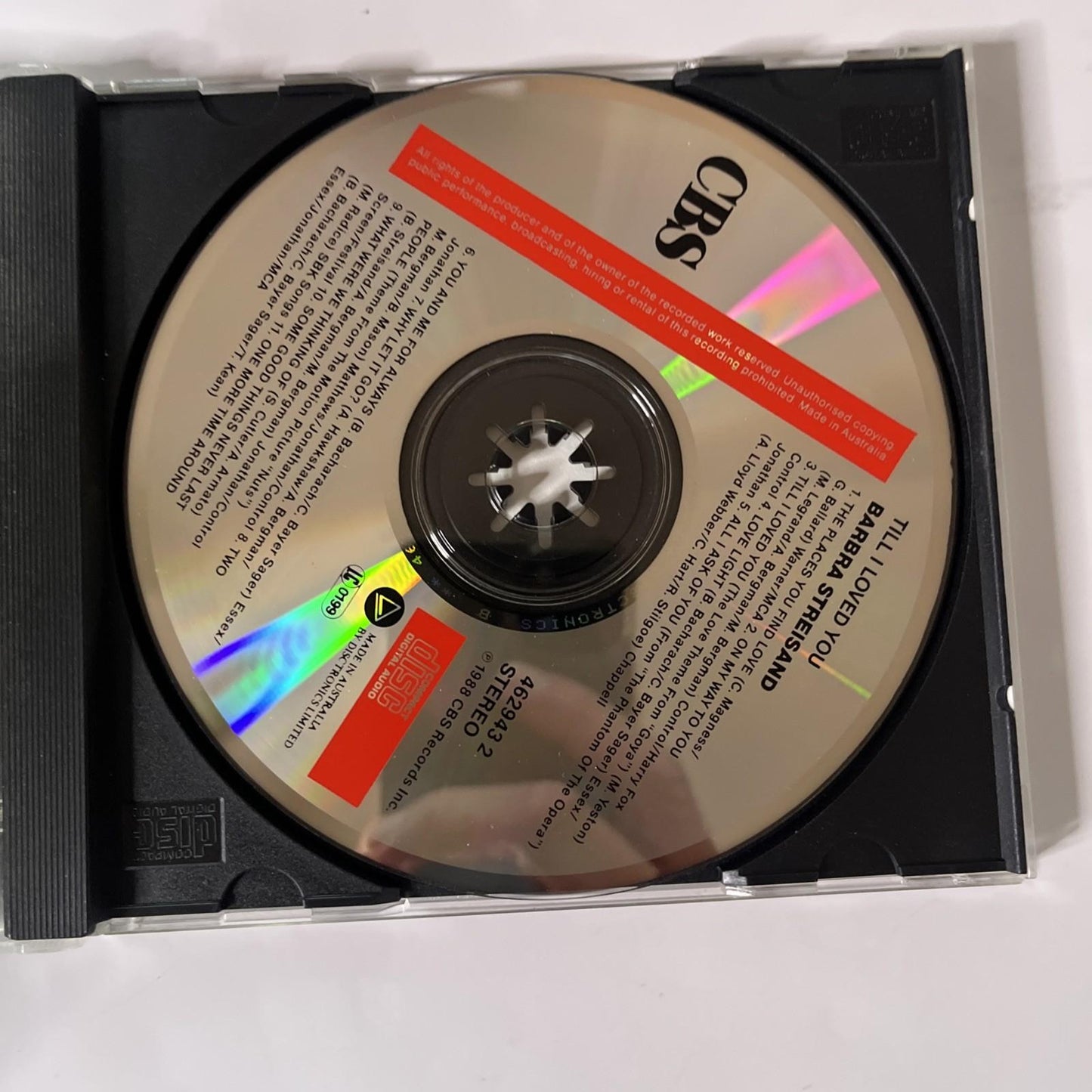 Barbra Streisand – Till I Loved You (CD, 1988) Australia CBS 462943 2