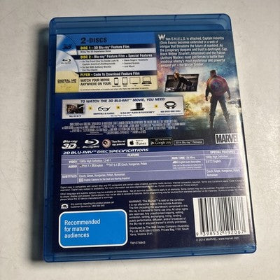 Captain America - The Winter Soldier 3D (Bluray 3D, 2014) All Regions