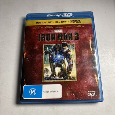 Iron Man 3 3D (Blu-ray 3D, 2013) Robert Downey Jr. All Regions