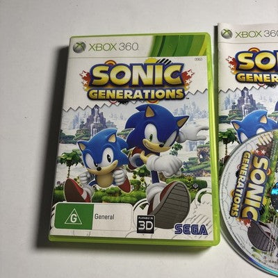 Sonic Generations Microsoft Xbox 360 Game Complete w/ Manual PAL