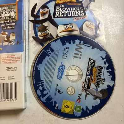 Penguins of Madagascar Dr. Blowhole Returns Again uDraw Nintendo Wii Manual PAL