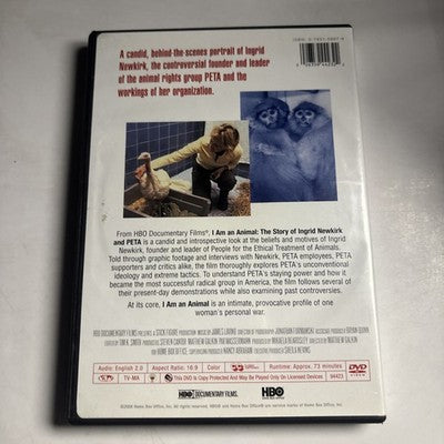 I am an Animal: The Story of Ingrid Newkirk and PETA (DVD, 2008) Region 1