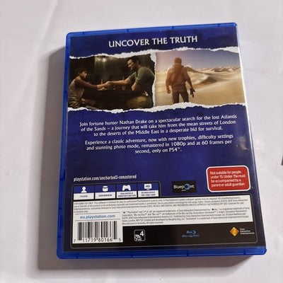 Uncharted 3 Drakes Deception Remastered Sony PlayStation 4 PS4 Game