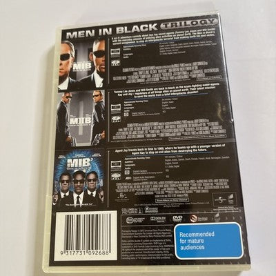 Men in Black Trilogy (DVD, 2012, 3-Disc) Will Smith, Tommy Lee Jones Region 4,2