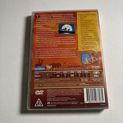 The Lion King (Special Edition, DVD, 1994) Region 4