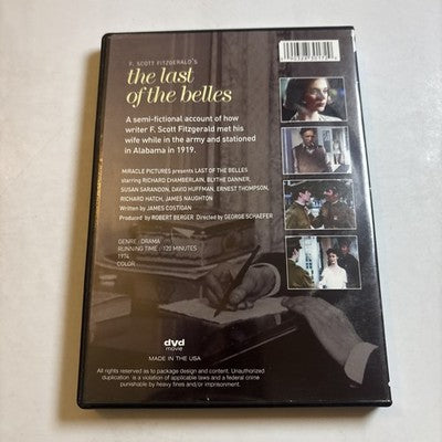 F. Scott Fitzgerald: The Last Of The Belles (DVD, 1974) Richard Chamberlain