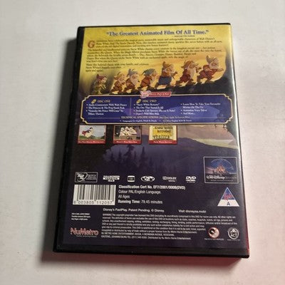 Snow White and the Seven Dwarfs (DVD, 1937) Disney Region 2
