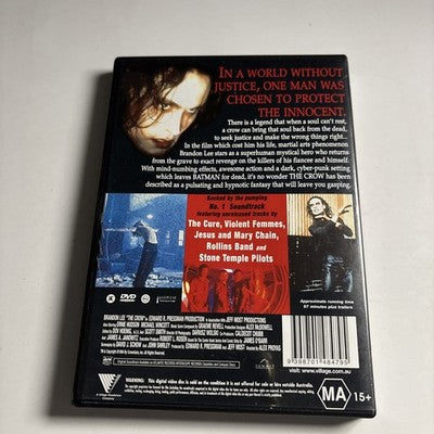 The Crow (DVD, 1994) Brandon Lee, Anna Thomson, Michael Wincott Region 4