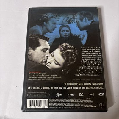 Notorious (DVD, 1946) Cary Grant, Ingrid Bergman Region 4