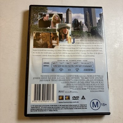 The Object of My Affection (DVD, 1998) Jennifer Aniston, Paul Rudd Region 4 NEW