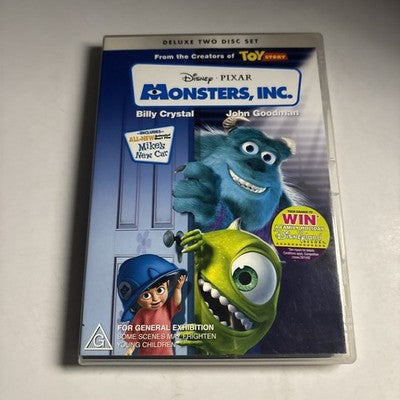 Monsters, Inc. (DVD, 2001) John Goodman, Steve Buscemi Region 4