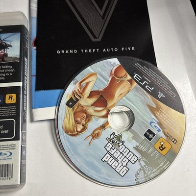 Grand Theft Auto V (PlayStation 3, PS3 2013) Manual MAP