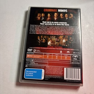 Criminal Minds : Season 1 (DVD, 2005) Region 4