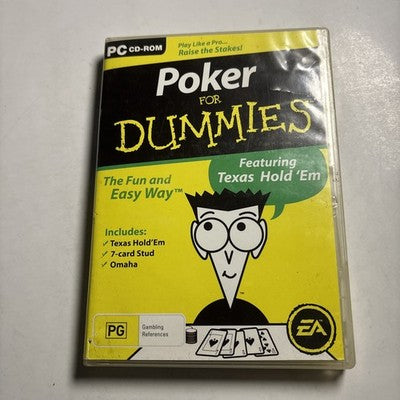 Poker For Dummies PC CD-ROM COMPUTER PROGRAM (instructional)