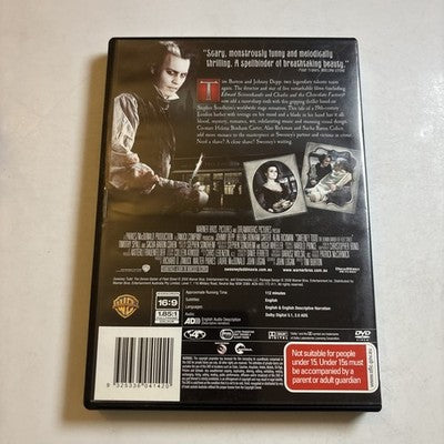 Sweeney Todd - The Demon Barber of Fleet Street (DVD, 2007) Johnny Depp Region 4
