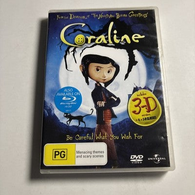 Coraline - 3D Version (DVD, 2009) Dakota Fanning Region 4