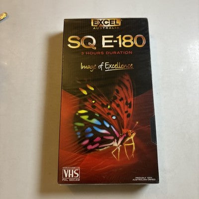 Excel E-180 Blank VHS High Grade Video Tape, Brand New & Sealed