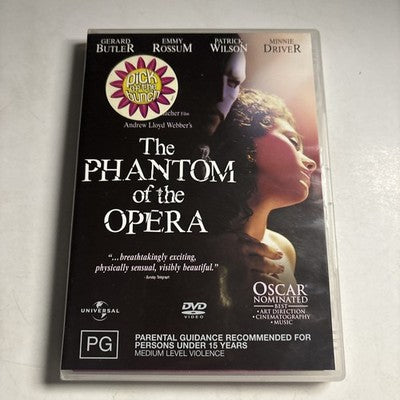 The Phantom of the Opera (DVD, 2004) Gerard Butler, Patrick Wilson, Region 4