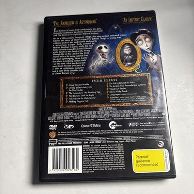 Tim Burton's Corpse Bride (DVD, 2005) Johnny Depp Region 4