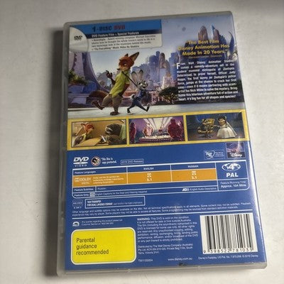 Zootopia (DVD, 2016) J.K. Simmons, Jason Bateman, Idris Elba Disney Region 4
