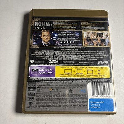 The Great Gatsby (Blu-ray 3D, 2013) Leonardo DiCaprio Region B