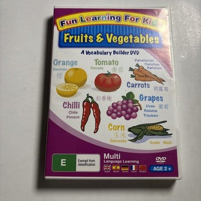 Fun Learning for Kids Fruits & Vegetables Vocabulary Builder DVD All Regions