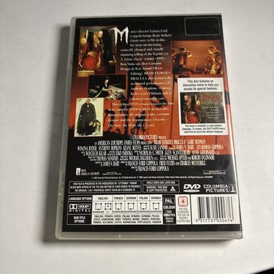 Bram Stoker's Dracula (DVD, 1992) Keanu Reeves, Winona Ryder Region 4