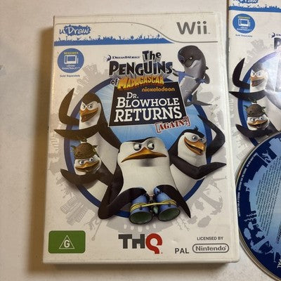 Penguins of Madagascar Dr. Blowhole Returns Again uDraw Nintendo Wii Manual PAL