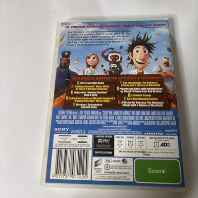 Cloudy with a Chance of Meatballs (DVD, 2009) Region 4 NEW