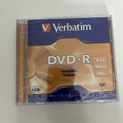 Verbatim DVD-R 120 Mins 4.7GB Blank Recordable DVD Disc NEW Sealed