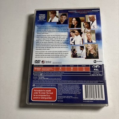 Grey's Anatomy : Season 12 (DVD, 2015) Region 4