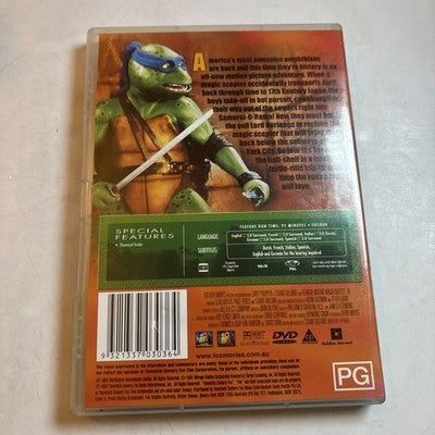 Teenage Mutant Ninja Turtles 3 - Turtles in Time (DVD, 1992) Region 4 NEW