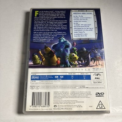 Monsters, Inc. (DVD, 2001) John Goodman, Steve Buscemi Region 4