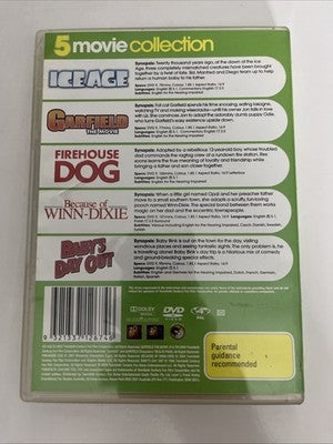 Ice Age / Garfield / Firehouse Dog / Because of Winn-Dixie / Baby's Day Out  DVD