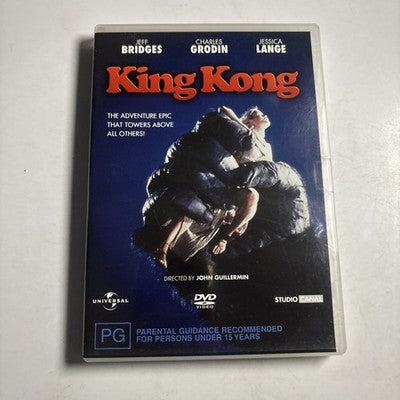 King Kong (DVD, 1976) Jeff Bridges, Jessica Lange Region 4,2 NEW